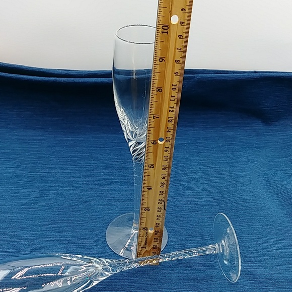 2 Lenox Encore Clear Millennium Edition Champagne Flutes. Disc Pattern - Picture 10 of 10